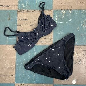 Kitty and Vibe Navy & Black Ashton Reversible Bikini Set